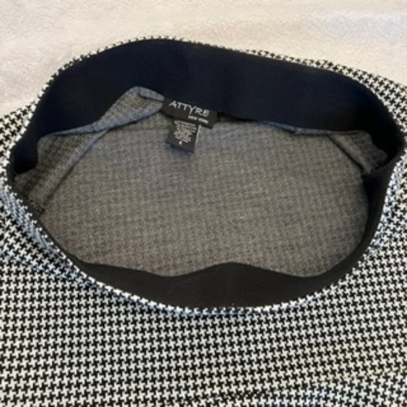 Attyre Women's Houndstooth Skirt 6 Black White - Picture 8 of 12